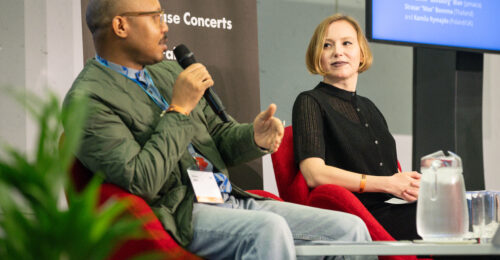 A panel discussion at the Worldwide Music Expo (WOMEX) in 2024.